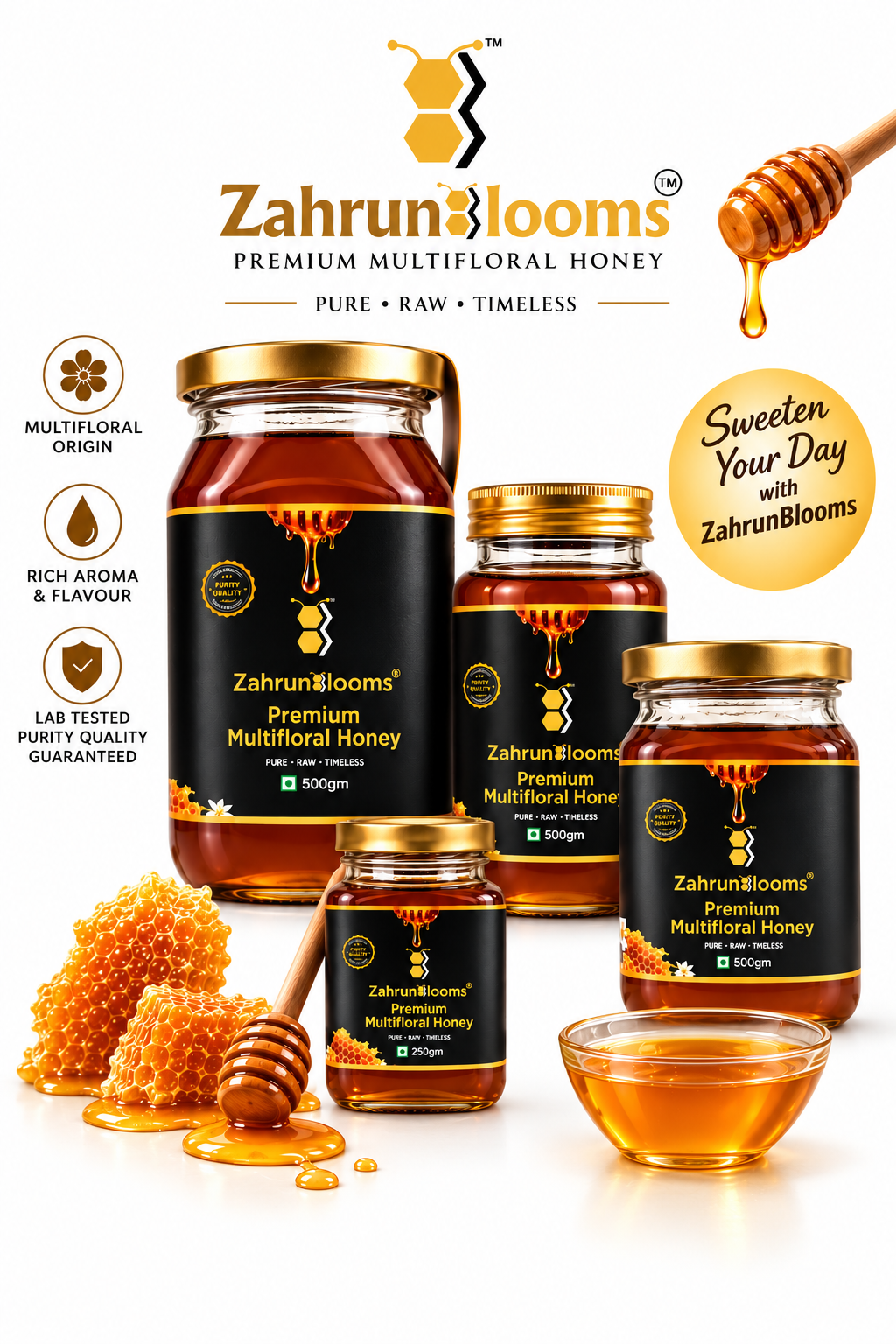 Premium Multifloral Honey Selection – ZahrunBlooms