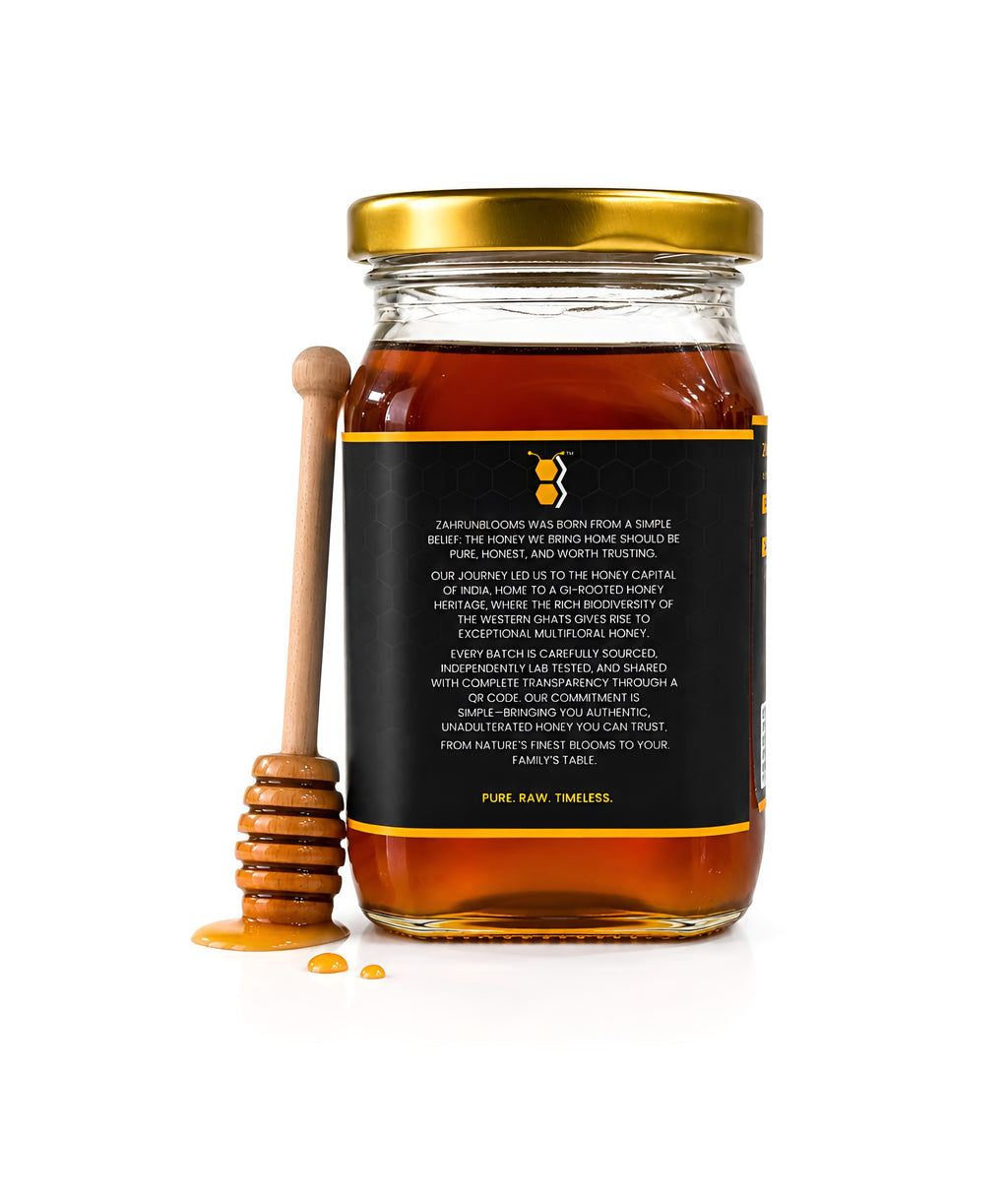 ZahrunBlooms Premium Multifloral Honey – 250g | Lab-Tested for Purity, Natural & Authentic